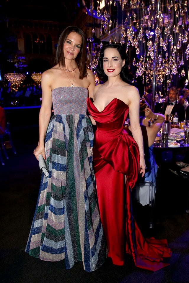 Katie Holmes and Dita Von Teese  Life Ball