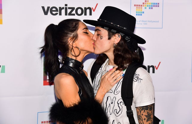 Jessica Origliasso of The Veronicas and Kai Carlton at LA Pride 2019