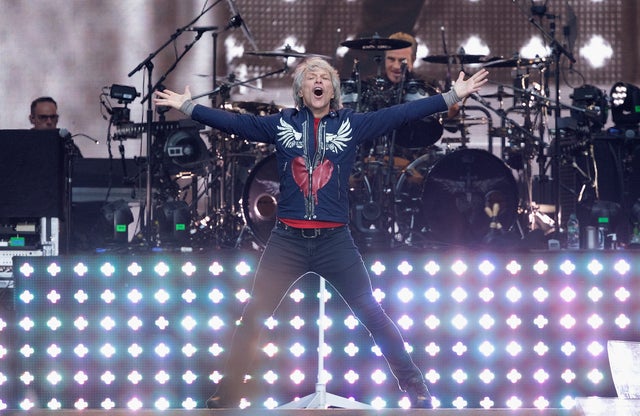 Bon Jovi performs in london