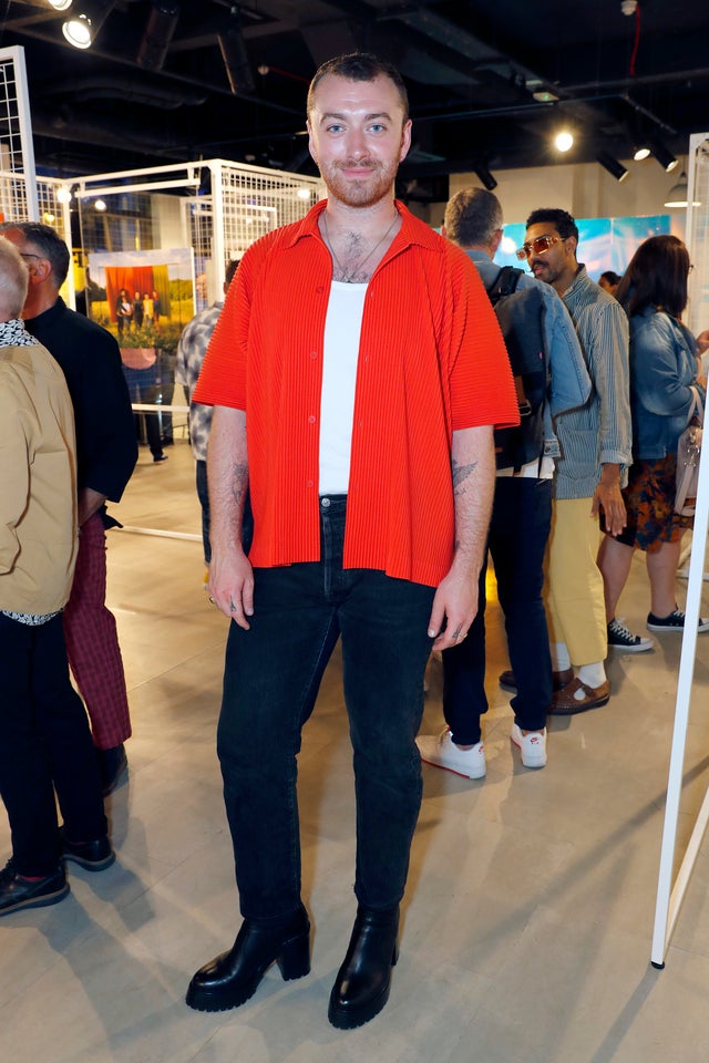 Sam Smith at Queer Britain x Levi's 'Chosen Family' photography exhibition 