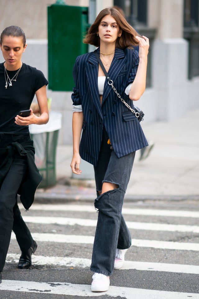 Kaia Gerber in NYC's soho neighborhood on june 24