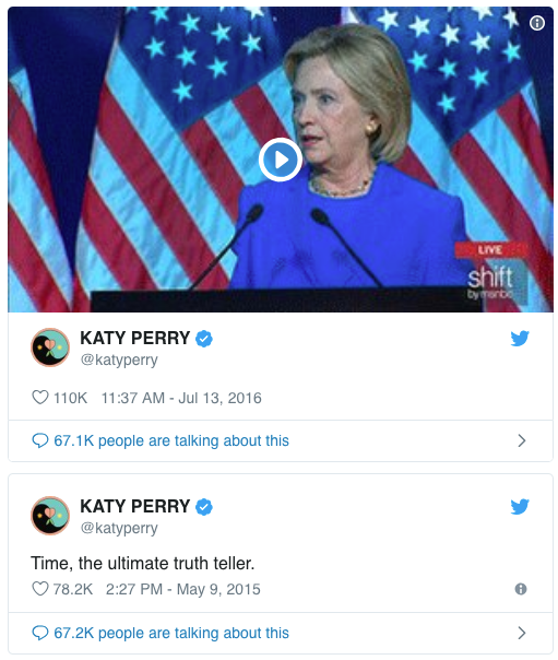 Katy Perry taylor tweets 2016