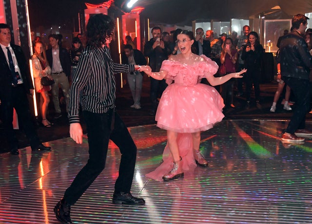 Finn Wolfhard and Millie Bobby Brown at stranger things world premiere in santa monica