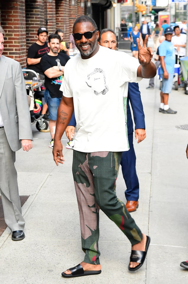 Idris Elba at Late Show With Stephen Colbert studio 