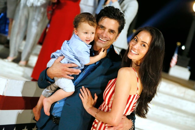 John Stamos and Caitlin McHugh with son billy on july 4