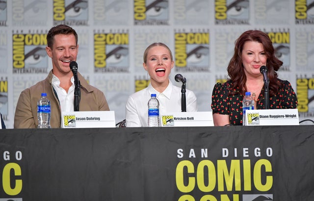 Jason Dohring, Kristen Bell and Diane Ruggiero-Wright at Comic-Con