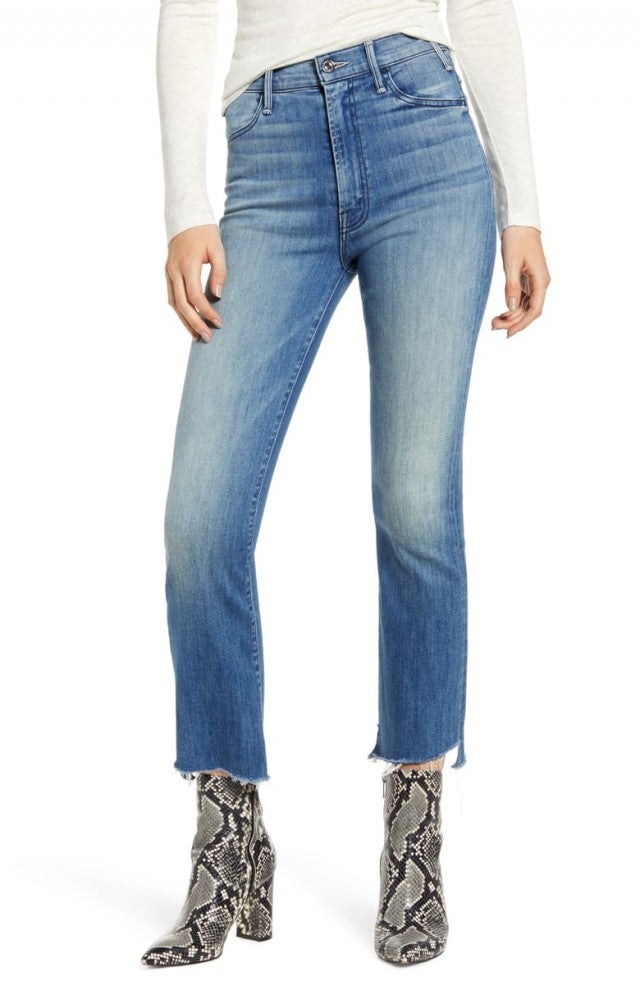 Mother the hustler two step fray jeans