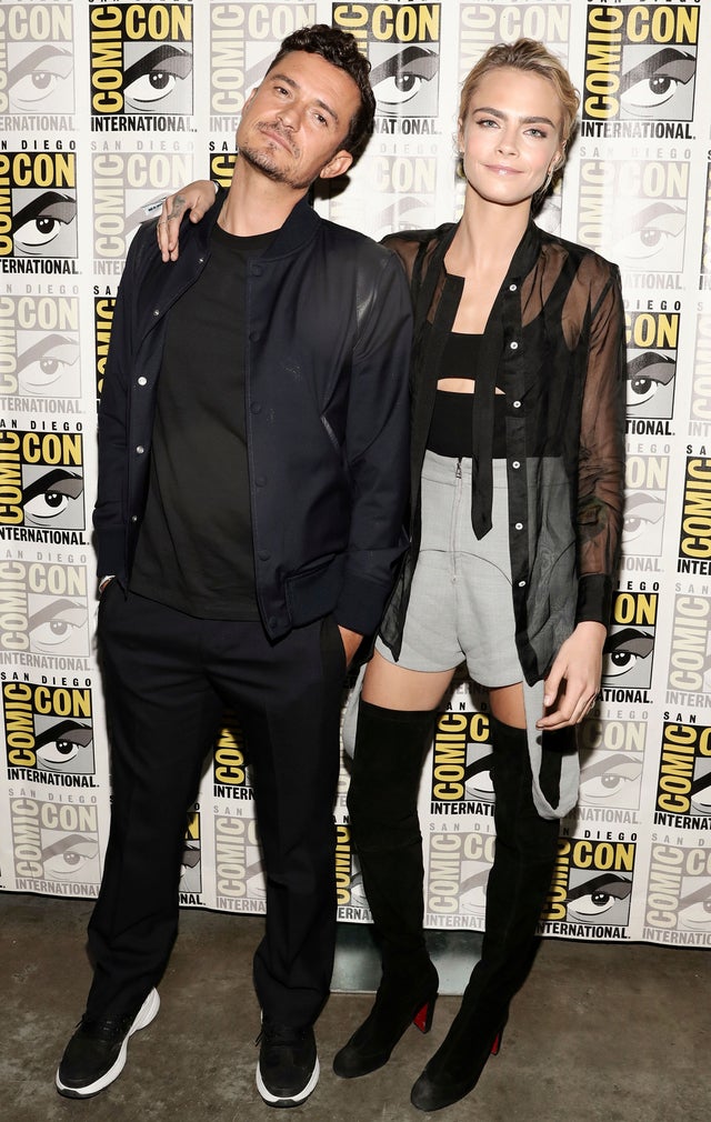 Orlando Bloom and Cara Delevingne at comic-con 2019