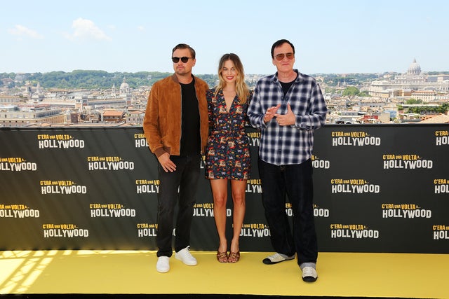 Leonardo DiCaprio, Margot Robbie and Quentin Tarantino 