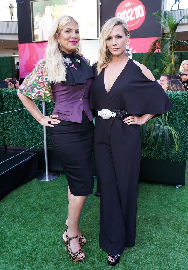 Tori Spelling and Jennie Garth at the Beverly Hills 90210 Costume Exhibit Event 