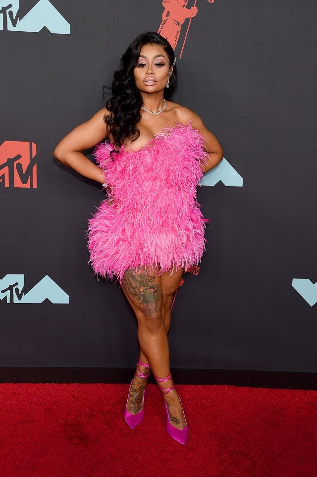 Blac Chyna Wears Kylie Jenner s Feathery Pink Birthday Dress to