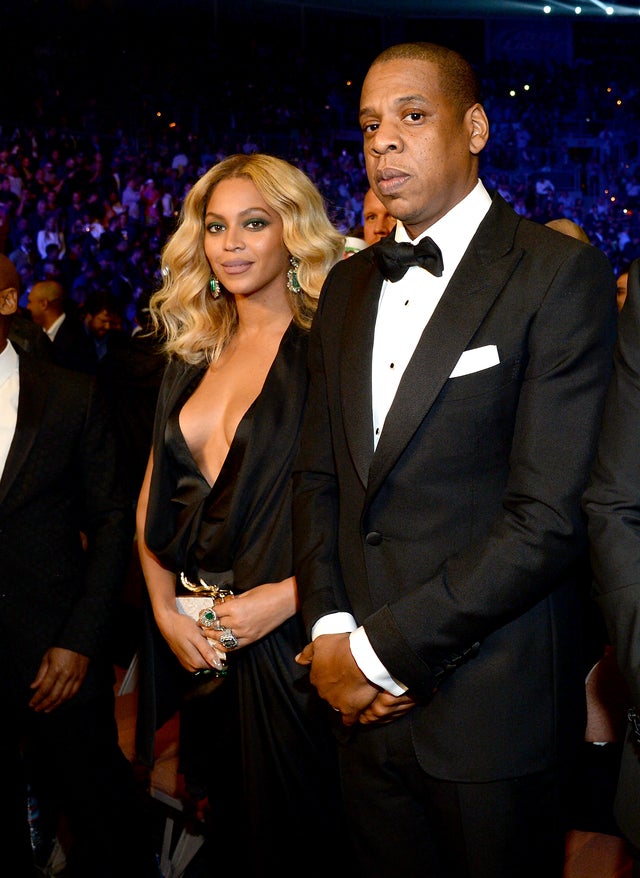 Beyonce and Jay z at a vegas fight in 2015