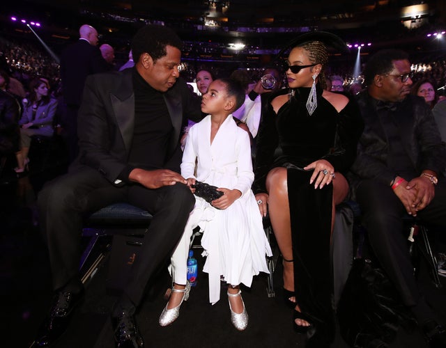  Jay-Z, Blue Ivy Carter and Beyonce at the 60th Annual GRAMMY Awards
