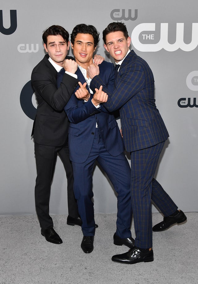 KJ Apa, Charles Melton and Casey Cott at the 2018 CW Network Upfront