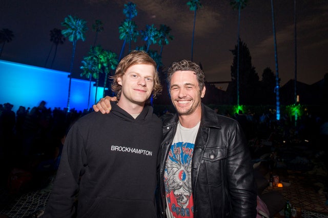 Lucas Hedges and James Franco at cinespia showing of point break