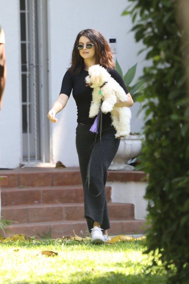 selena gomez and her dog in la