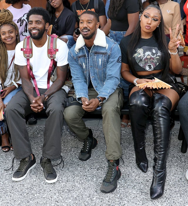 Kyrie Irving, Michael B. Jordan, and Megan Thee Stallion