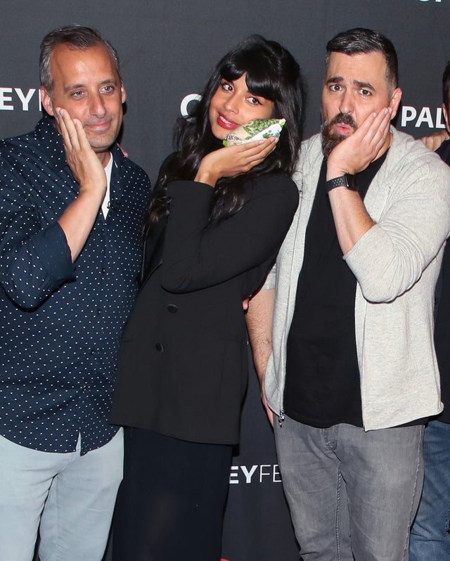 Joe Gatto, Jameela Jamil and Brian Quinn