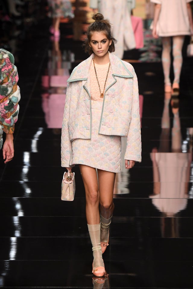 kaia gerber on fendi runway