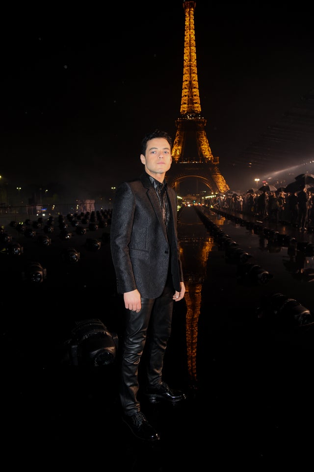 rami malek at eiffel tower