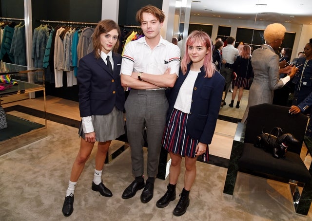 Natalia Dyer, Charlie Heaton and Maisie Williams at nyfw