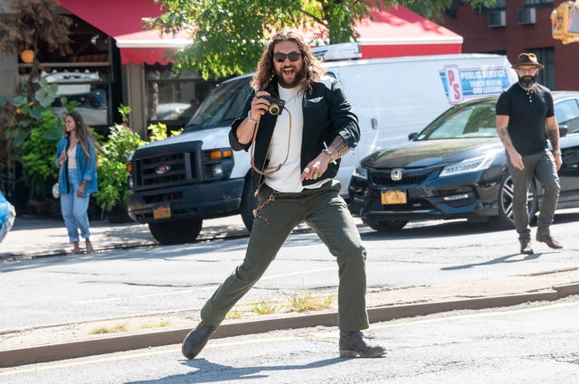 Jason Momoa with camera in nyc on sept 27