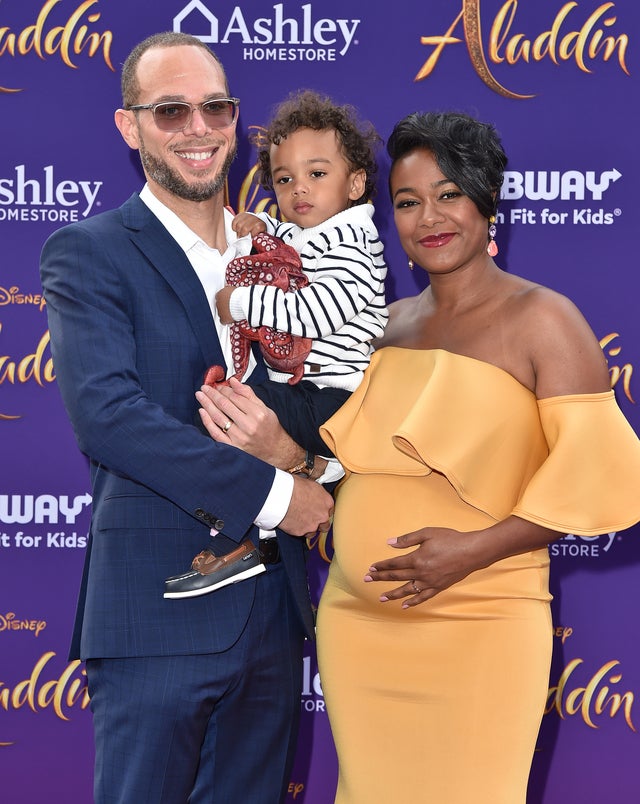  Vaughn Rasberry, Edward Aszard Rasberry and Tatyana Ali at Aladdin premiere in may 2019