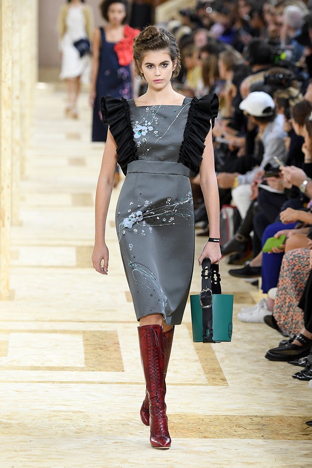 kaia gerber on Miu Miu runway