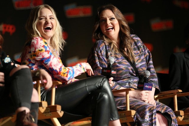 AJ Michalka and Lauren Ash at nycc