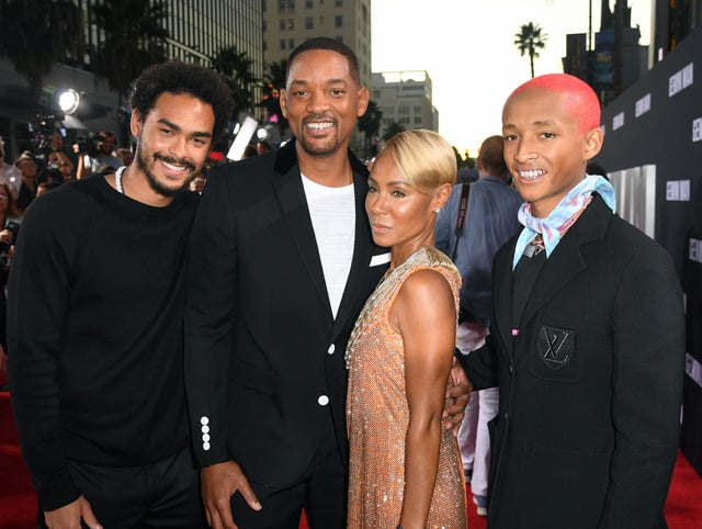 Trey, Will, Jada Pinkett and Jaden Smith at gemini man premiere