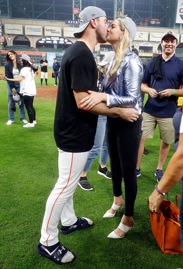 Justin Verlander and Kate Upton after astros win alds