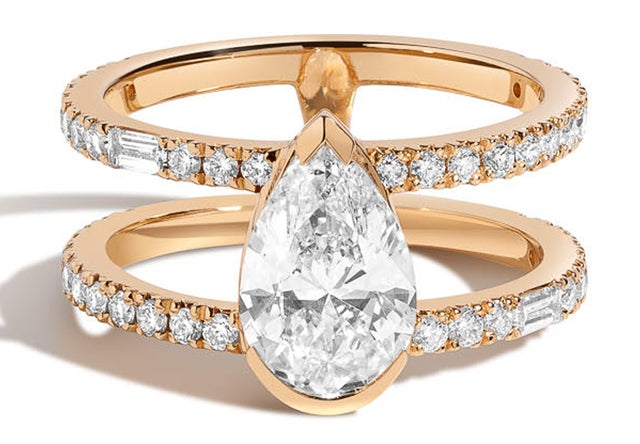 Pear Double Band Ring