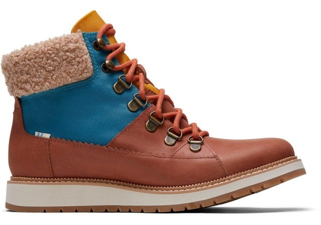 Waterproof Hazel Leather and Harbor Blue Techy Nylon Mesa Boots