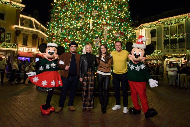 Kristen Bell, Idina Menzel, Josh Gad and Jonathan Groff at disneyland