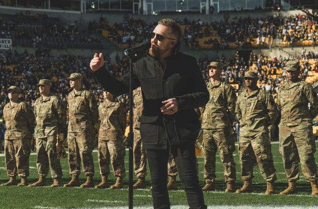 justin moore performs at steelers game