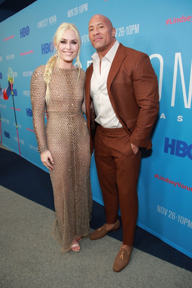 Lindsey Vonn and Dwayne Johnson