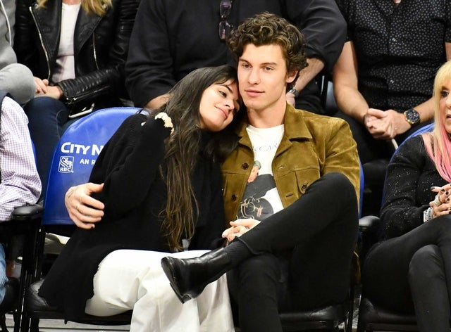 Camila Cabello and Shawn Mendes at clippers game