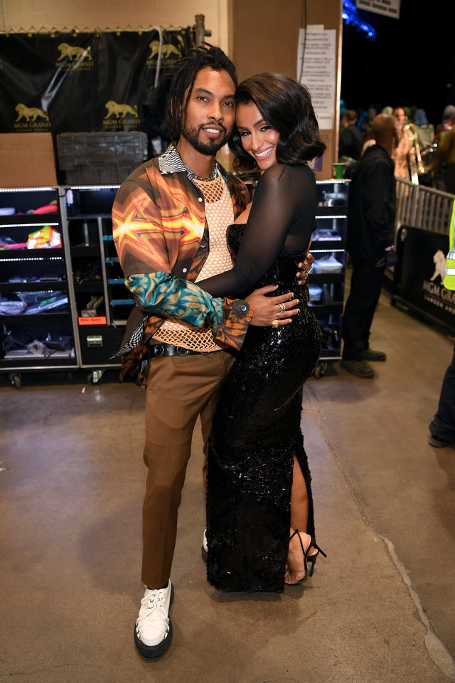 Miguel and Nazanin Mandi at latin grammys