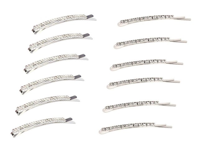 12-Piece Rhinestone Bobby Pins