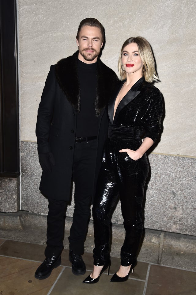 Derek and Julianne Hough at rockefeller center tree lightning