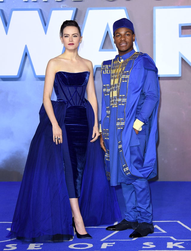 Daisy Ridley and John Boyega at the "Star Wars: The Rise of Skywalker" European Premiere