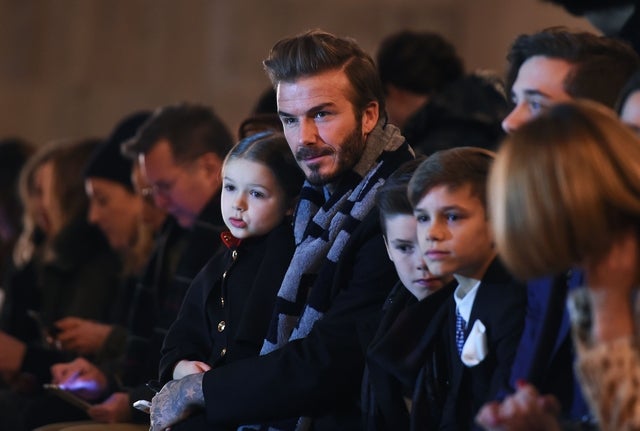 david beckham and kids at victoria beckham's 2016 nyfw show