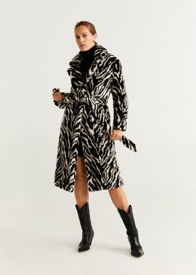 Belted Faux Fur Coat