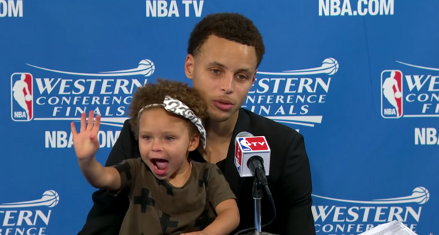 Riley and Steph Curry in may 2015