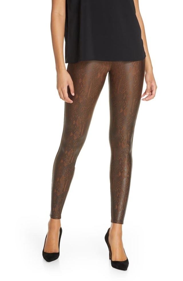 Snake Print Faux Leather Leggings