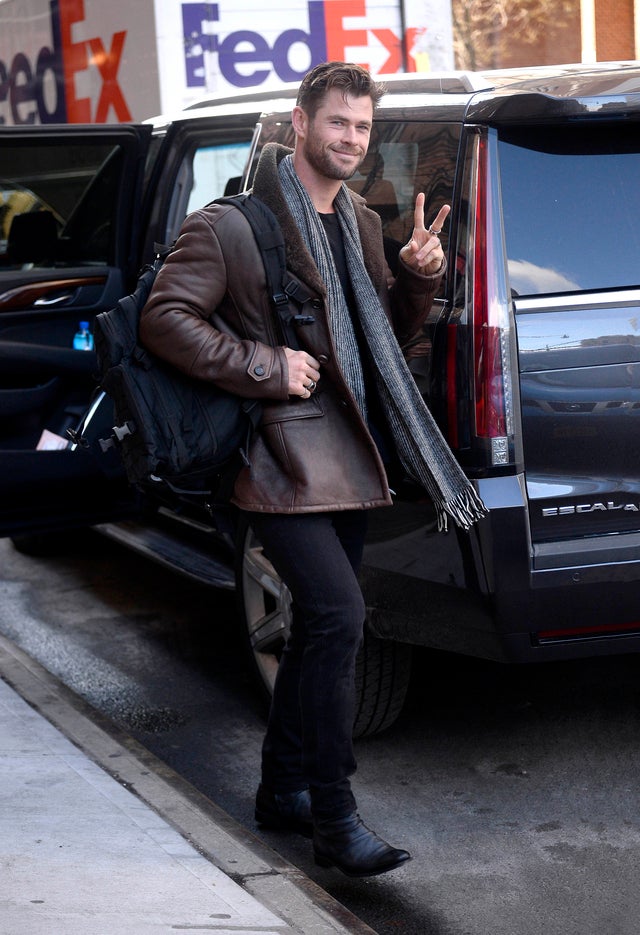 Chris Hemsworth in nyc on 12/5