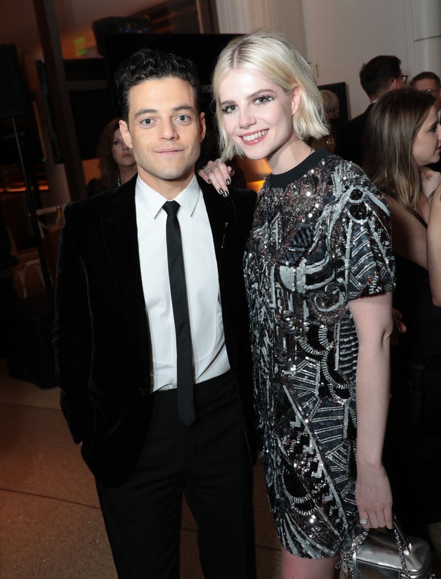 Rami Malek and Lucy Boynton at gg party