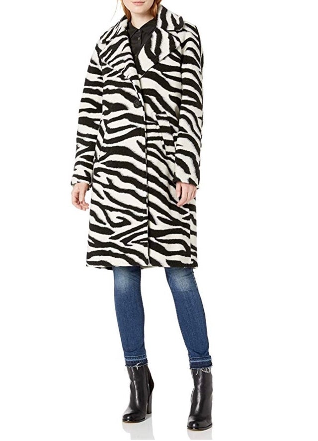 Zebra Notch Collar Wool Coat