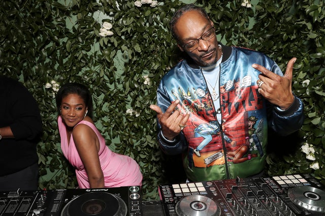 Tiffany Haddish and Snoop Dogg at amazon party