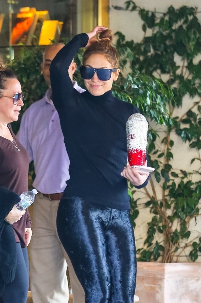 Jennifer Lopez leaves hotel on 1/2